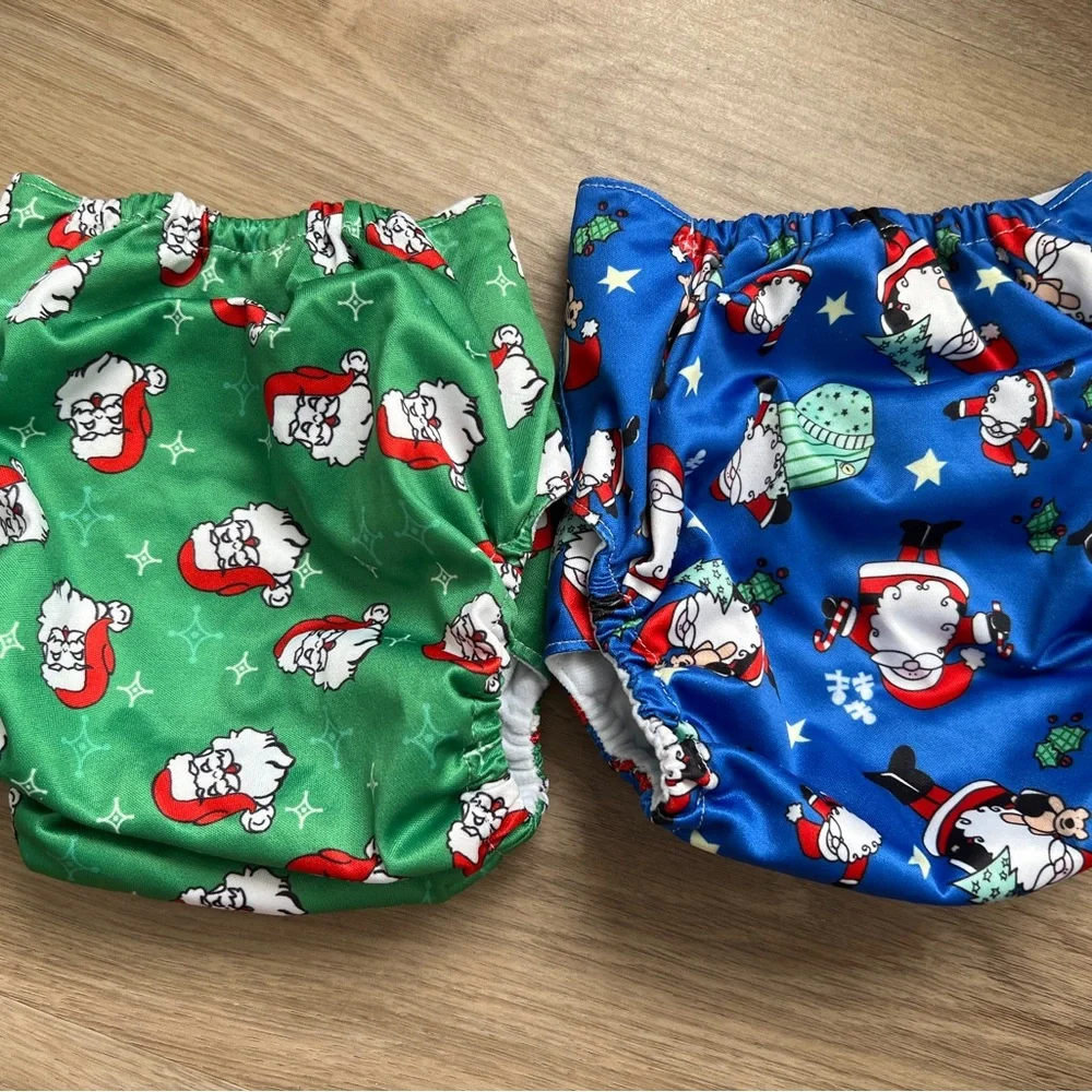 Christmas Themed Santa Cloth Diaper Pocket Cover